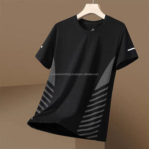 T-shirt de sport rafraîchissant pour homme en soie glacée tricotée, décontracté, léger, haute performance, séchage rapide, respirant, coupe ample, manches courtes - Product Image 4
