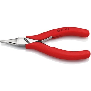 Pince électronique KNIPEX, longueur totale 115 mm, mâchoires plates, type 1, revêtement plastique, outil d'atelier - Product Image 1