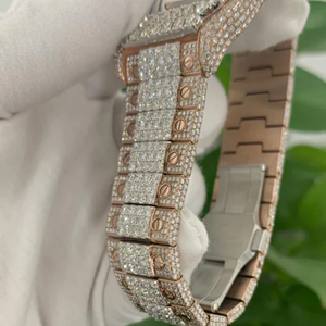 คุณภาพสูง DEF Lab Moissanite เพชรนาฬิกาเพชรไร้สี Hip Hop สไตล์เพชรนาฬิกา - Product Image 3