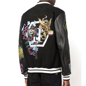 Fabricants de vêtements personnalisés, veste de baseball en cuir PU personnalisée, streetwear, veste universitaire pour hommes - Product Image 2