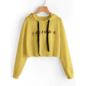 Otoño Streetwear alta calidad Plain Crop Top sudaderas con capucha para mujeres ropa de maternidad en blanco - Product Image 5