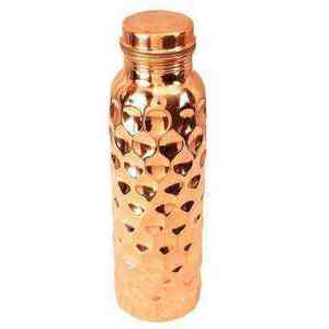 Copper <b>Water</b> <b>Bottle</b> Shiny Polished With Customized Design for <b>Gym</b> Outdoor Activity Handmade for Drinking <b>Water</b> <b>Bottle</b> In Copper - Product Image 1