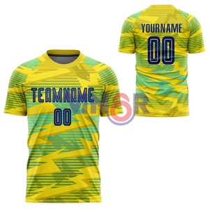 เสื้อฟุตบอลคุณภาพสูงน้ำหนักเบาเสื้อฟุตบอลแบบสั่งทำโลโก้ได้จากปากีสถาน - Product Image 6