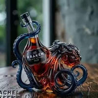 Decantador de Vino en Forma de Pulpo de Vidrio de Borosilicato de Alta Calidad, Diseño Creativo y Colorido