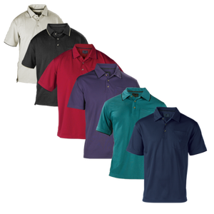 เสื้อโปโลเทอร์รี่ปักลายตามสั่งสำหรับผู้ชาย คูลแม็กซ์ สีน้ำเงิน แขนสั้น สวมใส่สบาย ป้องกันรอยยับ ระบายอากาศ แห้งเร็ว น้ำหนัก 180 กรัม - Product Image 1