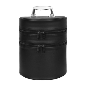 OES OEM Masonic Shriner Fez Case in Black Machine Embroidered Emblem on Wool Leather & PU Fedora <b>Hats</b> for Blue Lodge Free Masons - Product Image 5