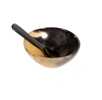 Bol en corne de buffle de haute qualité pour salade et vaisselle, servir avec une cuillère pour la maison et les fêtes, bol en corne de buffle pour la salade