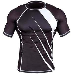 High Quality Custom Made Sublimated Printing MMA Rash Guard <b>Compression</b> <b>Shirts</b> for Men-Short Sleeve Design Your Own - Product Image 6