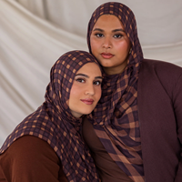 Nouveau Hijab Vela personnalisé en modal à motif léopard aquarelle, foulards en modal à carreaux, hijab imprimé ombré marbré, châle pour femmes musulmanes