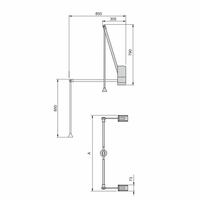 Emuca Perchero de Pared Plegable de Ancho Ajustable 600-830mm, Acero, Plástico, Cromado, Organizador de Ropa España 6037811