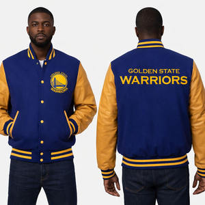 Blouson universitaire brodé personnalisé pour homme, style baseball, avec capuche, en polyester et coton, design vintage pour l'hiver - Product Image 1