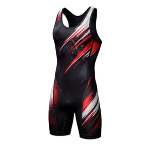 ผู้ผลิตชุดกีฬาขายส่ง OEM สำหรับสโมสร ชุดฝึกซ้อมและชุดแข่งขัน ชุดยูนิฟอร์มแบบสั่งทำพิเศษ พิมพ์ลายแบบ Sublimation ชุดซิงเกิลเล็ตสำหรับนักมวยปล้ำที่มีความยืดหยุ่นสูง - Product Image 1