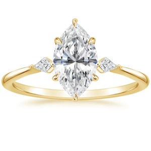 Elegante juego de anillos de diamantes de corte Marquesa cultivado en laboratorio de plata 925, piedras laterales en forma de cometa para compromiso de fiesta/regalo de boda para ella - Product Image 3