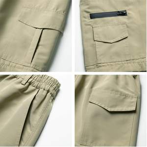 Pantalon cargo pour homme Taille haute élastique avec cordon de serrage Sports décontractés avec poche tricotée Logo personnalisable pour pantalon pour homme d'automne - Product Image 5