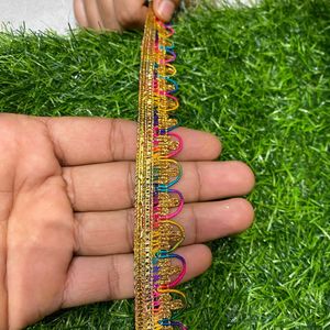 Thanh Lịch 20Mm Zari Crochet Ren Trim Cao Cấp <span class=keywords><strong>Polyester</strong></span> Sang Trọng Truyền Thống Cho Trang Trí Nội Thất Thêu Thời Trang Vàng Bạc - Product Image 1
