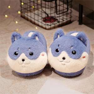 Sevimli komik yenilik peluş sıcak kadınlar sıcak hayvan Hamster köpekbalığı ördek aslan Husky terlik - Product Image 3