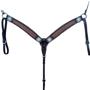 ชุดอุปกรณ์ขี่ม้าหนังแท้ ทนทาน ประกอบด้วยบังเหียนแบบหูเดียว สายรัดอก และอุปกรณ์อื่นๆ สำหรับม้า - Product Image 2