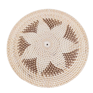 Napperon tissé en rotin naturel, décoration de cuisine, style Vintage, tapis de Table rond pour l'affichage des assiettes - Product Image 3