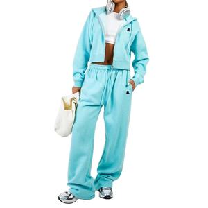 Hot Vintage Acid Wash 2 en 1 Sweat à capuche zippé d'hiver lourd pour femme 100% coton - Product Image 1