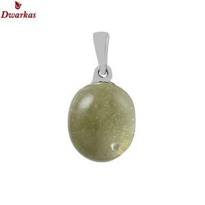 Collar con colgante de cuarzo ahumado con diseño de piedras preciosas personalizadas, piedra natural ovalada pequeña de Plata de Ley 925 - Product Image 3