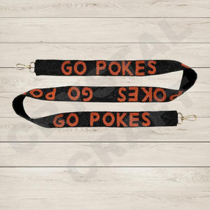 Caldera UP, correas de bolsa de cuentas de semillas de oro blanco personalizadas, accesorio de moda 'Hook Em Horns', correa de monedero con cuentas - Product Image 3