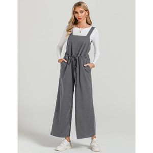 Monos de Yoga de cintura alta para mujer 2025, monos holgados a la moda de pierna ancha, pantalón largo informal cómodo, mono de fiesta sólido - Product Image 5