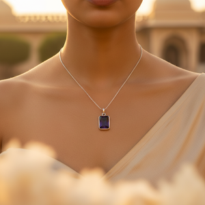 Pendentif en argent 925 plaqué or rose et onyx noir pour femme - Coupe émeraude, plaqué rhodium, style religieux, pierre principale en platine - Product Image 2