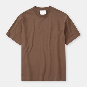 T-shirt marron à manches courtes pour hommes sur mesure, coupe ajustée, poids en tissu de 240 grammes avec design et taille personnalisés - Product Image 1