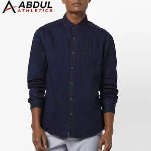 Chemise en jean pour homme sur mesure, grande taille, dernière tendance, prix bas, best-seller - Product Image 1