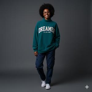 Sudadera de Cuello Alto Informal de Invierno para Mujer, Marca Personalizada, de Felpa, Talla Grande, Mezcla de Poliéster/Algodón, Transpirable, Ecológica, Frente - Product Image 2