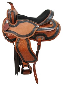Ensemble de selles de cheval en cuir véritable de qualité supérieure, assorti parfaitement à l'endurance occidentale et à la pointe de course anglaise - Product Image 4