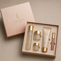 Boîte cadeau à épaule en pulpe moulée pressée à froid avec impression personnalisée et dorure à chaud, ensemble de 2 pièces (couvercle et base) pour rouge à lèvres, soins de la peau et cosmétiques