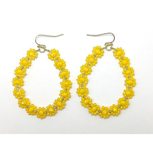 Nouvelle mode femmes boucles d'oreilles créoles décoratives fête perle raphia bijoux Style tendance - Product Image 4