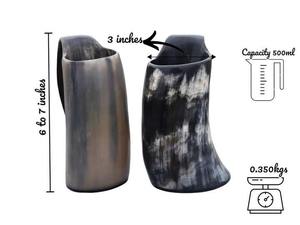 Pulido Animal Cuerno Martillo Vikingo Taza para beber Regalo ecológico para hombres para té Café Vino Cerveza - Product Image 2