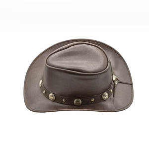 Conçu sur mesure en cuir véritable marron Cowboys seau chapeau imperméable printemps Sports de plein air décontracté pêcheur chapeau pour le voyage - Product Image 3