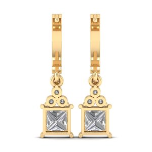 REYES personnalisé or 14K CVD HPHT diamant de laboratoire boucles d'oreilles pendantes de luxe fiançailles cadeaux de mariage bijoux fins pour les femmes - Product Image 4