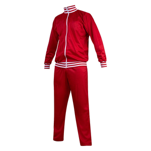 Ensemble de survêtements de football pour hommes, tenue respirante de couleur rouge à manches longues et fermeture éclair, nouvel arrivage - Product Image 5