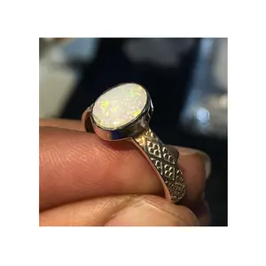 Женское 925 Серебряное кольцо с австралийским опалом