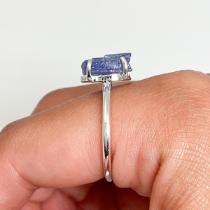 Raw Tanzanite Ring Prong Set Sterling Silver Jewelry Unique December Birthstone Ring for Women Elegant Tanzanite Statement Ring - Product Image 3