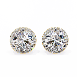Pendientes de Diamantes Cultivados en Laboratorio con Certificado IGI, CVD HPHT, 2ct, D VS1, Corte Brillante Redondo, Chapados en Oro de 18K, Unisex - Product Image 6