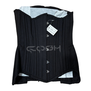 Corset sous-poitrine en coton noir avec logo personnalisé, compression élevée, gaine de mise en forme pour la taille |   Approvisionnement en gros disponible - Product Image 1
