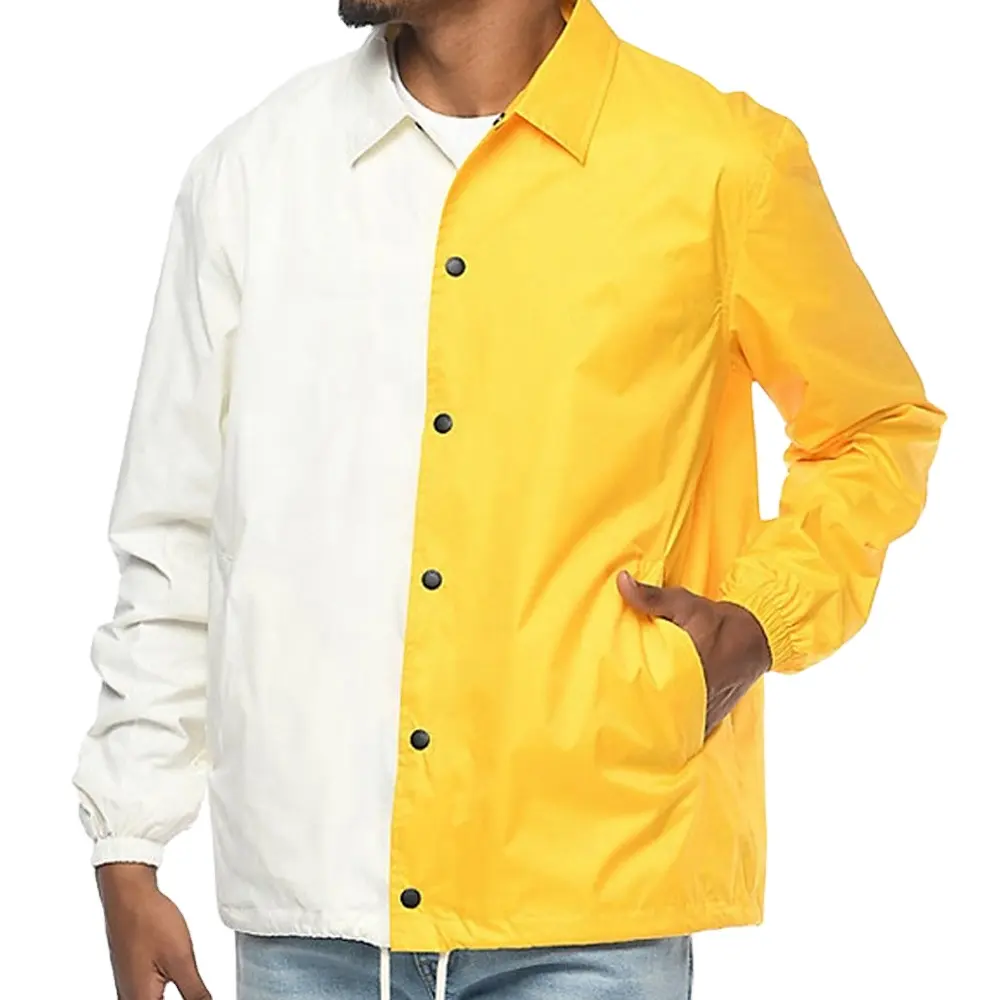 Kombinasyon sarı ve beyaz renk şık iki ton ceketler antrenörler ceketler erkek ve kadın ile ANAYAL spor