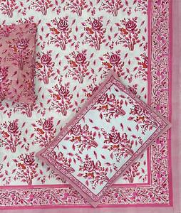 Drap de lit traditionnel 100% coton Jaipuri fabriqué à la main avec bordure Design main bloc imprimé drap de lit en coton doux avec ensemble d'oreiller - Product Image 3