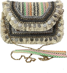 กระเป๋าโบฮีเมียนกันน้ำสำหรับเป็นของขวัญสำหรับผู้หญิงกระเป๋าแฟชั่นผ้าถักมีซิปกระเป๋าโบโฮ - Product Image 5