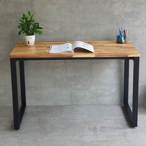 HBRT083 Assembly Required 120x60cm Rectangular Acacia Wood <b>Computer</b> <b>Desk</b> with Iron Legs - Product Image 3