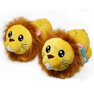 SLOFFIES Pantoufles d'hiver Lion en peluche avec fonction lumineuse, semelle intérieure souple antidérapante en PVC EVA, doublure en fourrure de coton, imprimées, bout fermé - Product Image 5