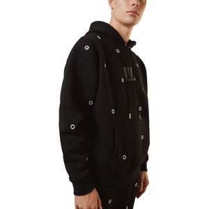 Sudadera con Capucha Extra Grande Personalizable para Hombre con Cierre y Acabado de Ojales, Tejido de Felpa, Algodón, Invierno, Talla Grande, Sudadera con Capucha con Ojales Metálicos para Hombre - Product Image 3