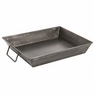 Plateaux de service alimentaire uniques en fer galvanisé, poignée en métal, revêtement noir, lavables au lave-vaisselle, pour la maison, le restaurant, la table - Product Image 3