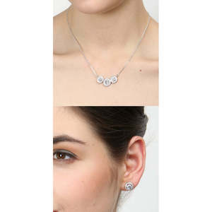NOVAMART Fine 925 Sterling Silver Rhodium Plated Poppy Pendant Earring Necklace Set Fashion Jewelry <b>Gifts</b> for Women <b>Girls</b> with C - Product Image 6