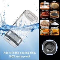 Salières et poivrières de cuisine 120 ml avec trous de versement réglables, pots à épices carrés en verre avec couvercles rotatifs en acier inoxydable